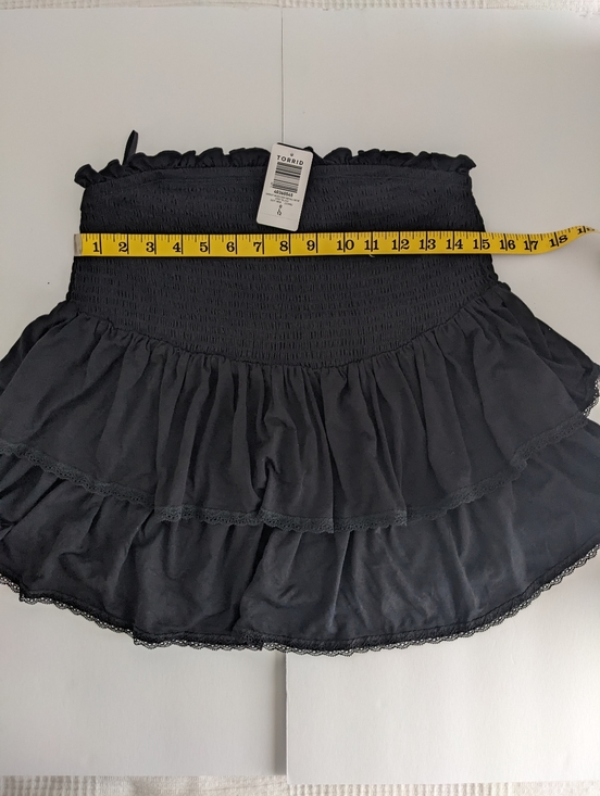 torrid Deep Black Smocked Tiered Tube Top - Picture 5 of 9